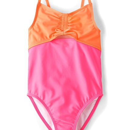Maillot de bain une pièce The Children's Place pour filles, pivoine fluo, petite taille