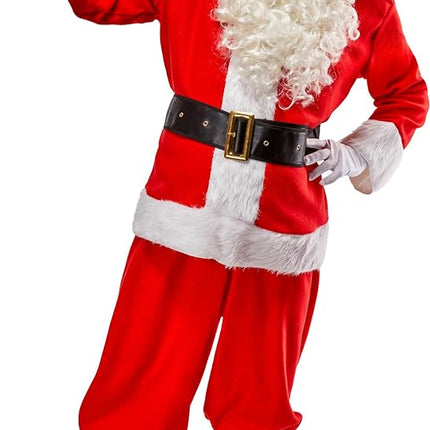 Rubie's Bright Red Flannel Santa Suit with Gloves, Red/White, 3X-Large