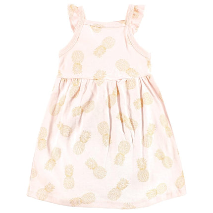 Hudson Baby Baby Girls' Cotton Dresses, Flamingo Pineapple, 6-9 Months