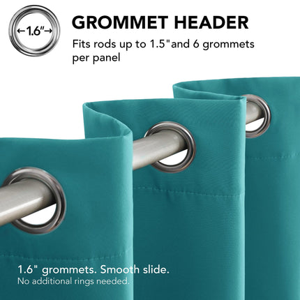 Cortinas Turquesa Deconovo, Cortinas Opacas para Ventanas, Cortinas Térmicas para Sala de Estar, Dormitorio (Turquesa, 52x72 Pulgadas, 2 Paneles)