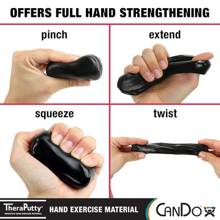 CanDo TheraPutty Standard Hand Exercise Putty For Rehabilitation, Exercises, Hand Therapy, Occupational Therapy, Hand Strengthening, Improve Motor Skills, Stress Relief