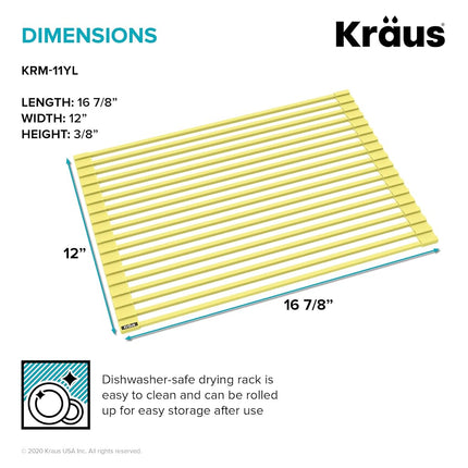Égouttoir enroulable, passoire et dessous de plat KRAUS Multipurpose Workstation Sink en noir, KRM-11BL