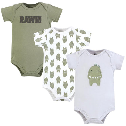 Hudson Baby Unisex Baby Cotton Bodysuits, Modern Dino, Preemie