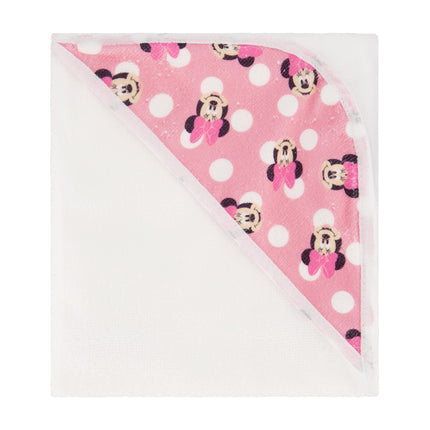 Toallas con capucha Disney Cudlie para bebé Minnie Mouse, paquete de 2, enrolladas/en tarjeta, estampado Happy Dots
