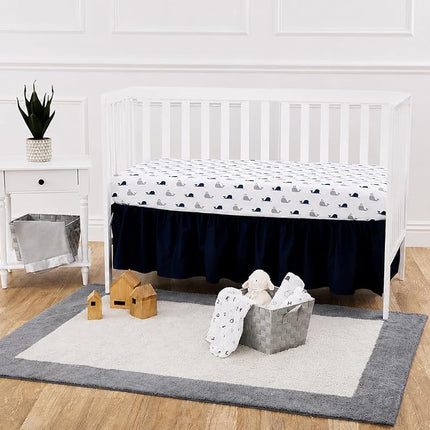 American Baby Company Printed 100% Cotton Jersey Knit Fitted Crib Sheet for Standard Crib & Toddler Mattresses, Navy Whale, for Boys & Girls