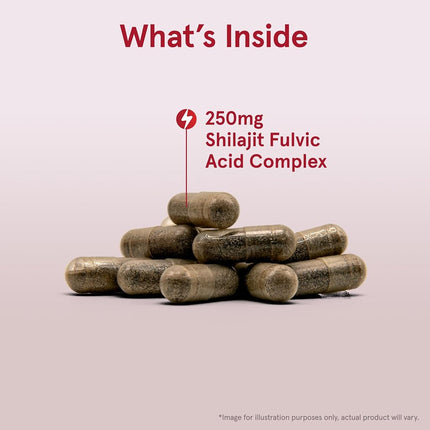 Jarrow Formulas Shilajit Fulvic Acid Complex 250 Mg, Supports Energy Production, 60 Veggie Caps