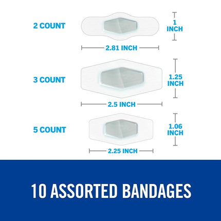 3M Nexcare Advanced Healing Waterproof Bandages, Assorted