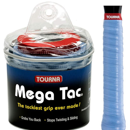 Tourna Mega Tac Extra Tacky Overgrip, Blue (30-Pac