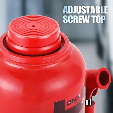 DNA MOTORING Gato hidráulico de botella soldado automotriz de 50 toneladas/110231 lb para levantar vehículos, camionetas y camiones, con mango manual, rojo, TOOLS-00365