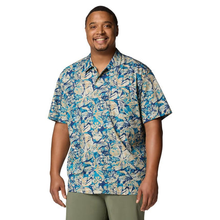 Columbia Men's Trollers Best Short Sleeve Shirt, Blue Echo Wild Caught, Medium