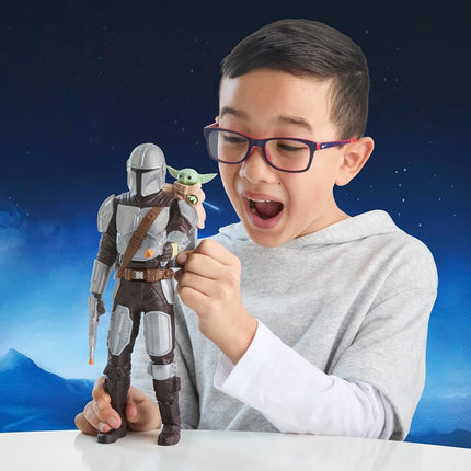 Star Wars The Mandalorian & Grogu Bounty Blaster, 28-cm Action Figure with Sound Effects & Phrases, Interactive Toys for Boys & Girls Ages 4+ - English version