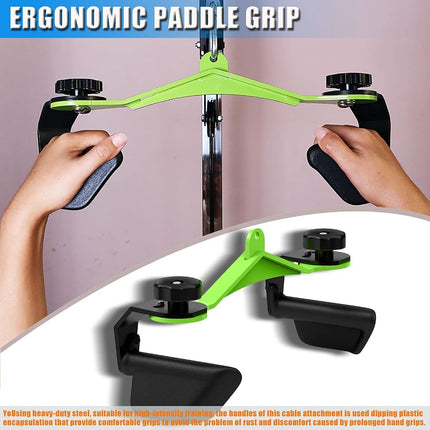 Home Gym Fitness Spreader Bar Multi-Grip Wide LAT Pull Down Bar, Neutral Grip Handle, LAT Pulldown Attachments Long Bar for Cable Pulley System Machine, T-bar Row Landmine Attachment (SP-02)