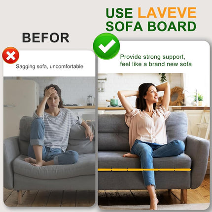 LAVEVE Planche de Soutien Robuste pour Coussins de Canapé Affaissés, 21.5''x48'' en Bois Massif Extra Épais à Insérer sous le Canapé avec Points Antidérapants, Répare les Ressorts de Canapé Affaissés et Remplace les Coussins Usés