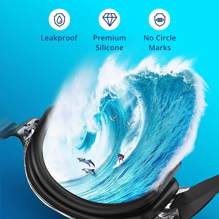 Gafas de natación Aegend, paquete de 2 gafas de natación sin fugas para adultos, hombres, mujeres, jóvenes, flexibles, desmontables, aguamarina y transparentes