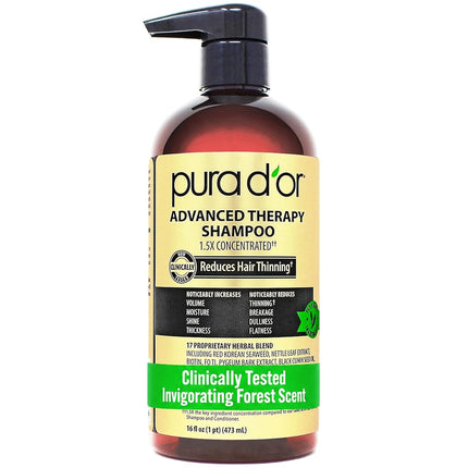 PURA D'OR 16 Oz Advanced Therapy Shampoo Reduces H