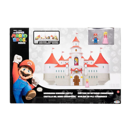 Super Mario Bros. Movie Mushroom Kingdom Castle Playset � Includes 1.25� Mario & Princess Peach Mini Figures � Interactive Movie Training Grounds � Ages 3+