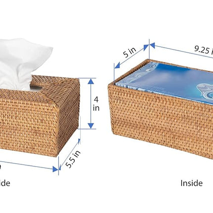 Kouboo Loma Rectangular Rattan Tissue Box Cover (Brown)