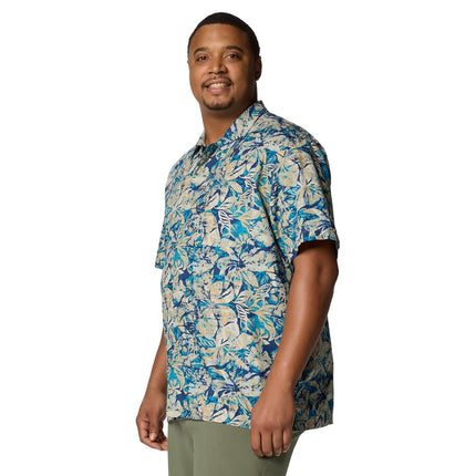 Columbia Men's Trollers Best Short Sleeve Shirt, Blue Echo Wild Caught, Medium