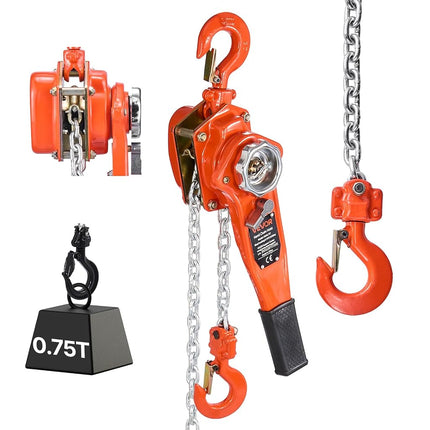 VEVOR Manual Lever Chain Hoist, 3/4T 750KG Capacit