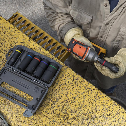 Klein Tools 66062 2-in-1 Deep Impact Socket, 6-Point 5/8-Inch and 7/16-Inch Hex Socket, Use with Impact Wrenches BAT20-CW, BAT20-CW