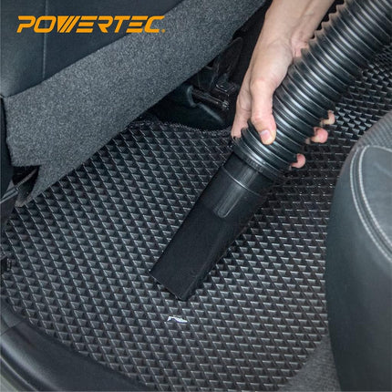 POWERTEC 70208W 2-1/2" x 36'' Flexible and Sculptable Dust Collection Hose Kit, PP Dust Collector Hose Kit for Fume Extractor, Band Saw, Router Table, Drill Press & Benchtop Woodworking Tools