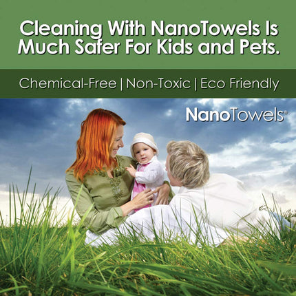 Nano Towels Life Miracle - Amazing Eco Fabric that Cleans Virtually Any Surface with Only Water. No More Paper Towels Or Toxic Chemicals. (Teal)