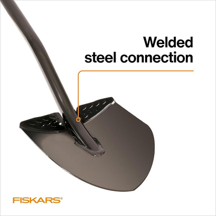 Fiskars Long Handle Round Point Steel Digging Shovel