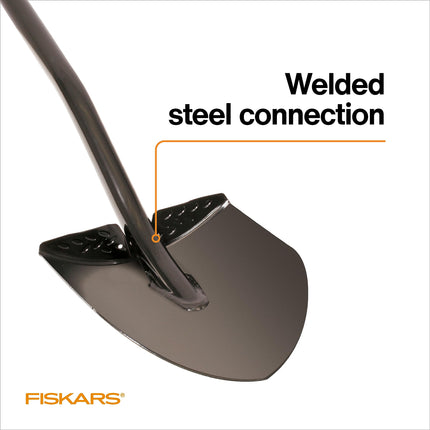 Fiskars Long Handle Round Point Steel Digging Shovel