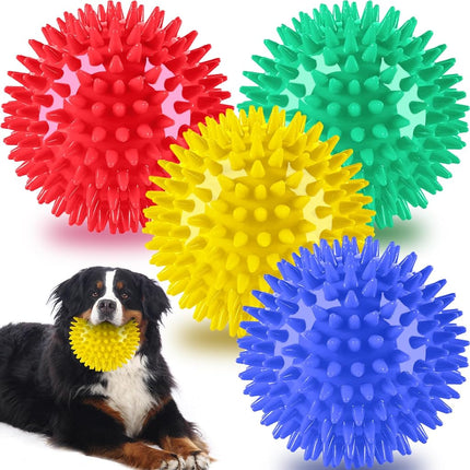 Pweituoet 4 Pack 4.5” Heavy Duty Squeaky Dog Ball 