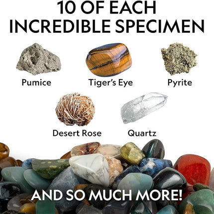 National Geographic Kids Rock Collection – 1.25 Lb Assorted Rocks, Minerals & Gemstones Plus 50 Cool Rocks and Minerals to Share, STEM Earth Science Kit for The Classroom, Easter Basket Stuffers