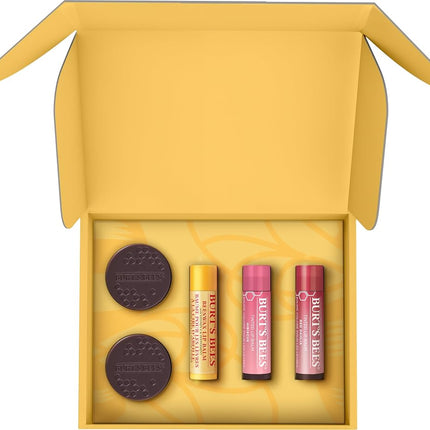 Burt's Bees Lip Care Set - Lip Balms & Tints in Red Dahlia & Hibiscus, Lip Mask & Scrub