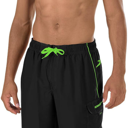 Speedo Marina Volley Men's Knee-Length Swimming Trunks Black/Green