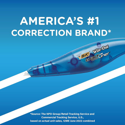 BIC Wite-Out Exact Liner Correction Tape, White, 1/5 in x 19-8/10 ft (W x L)