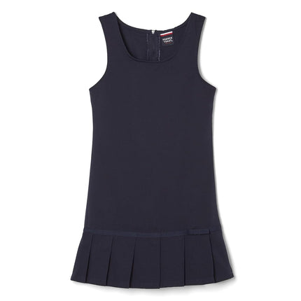 French Toast Girls' Pleated Ribbon Bow Jumper Dress, Navy, 4T