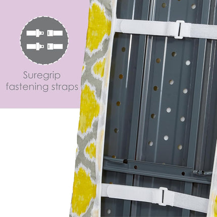 Ironing Board Cover and Pad (Freesia Lattice), 100% Cotton with Ultimate Double Padding by Seymour Home Products; Fits Full Size Board | Stain and Scorch Resistant; Elastic Edge | Laundry Accessories