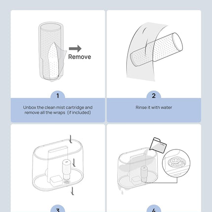 Dreo Clean Mist Cartridge 3-Pack for Humidifiers, Compatible with Dreo Humidifiers HM311/311S