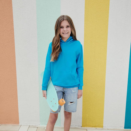 Sudadera con capucha Hanes Eco Smart para niños, azul real intenso, talla grande