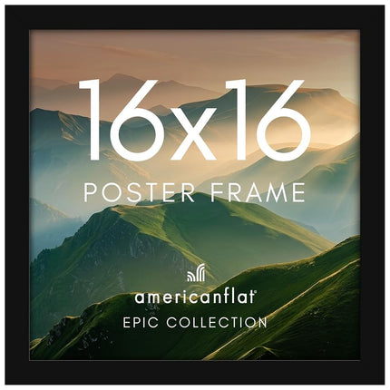 Americanflat 16x16 Poster Frame in Black with Poli