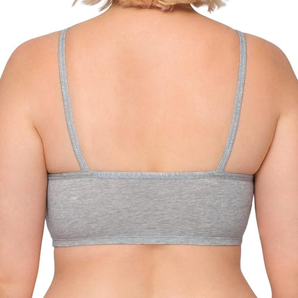 Fruit of the Loom Women's Spaghetti Strap Cotton Sports Bra-All-Day Comfort, Opaque, Grey/Grey/Grey, 38 (Pack of 3)