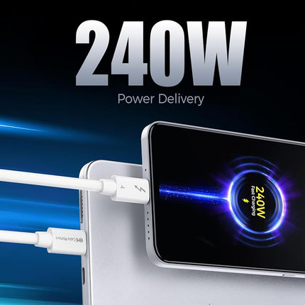 [Intel Certified] Cable Matters 40Gbps Thunderbolt 4 Cable 1m with 8K Video and 240W Charging in White - Backwards Compatible with USB4 Thunderbolt 3 Cable and USB-C