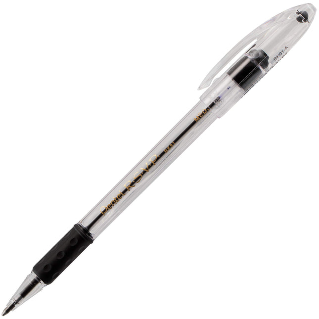 Bolígrafo Pentel RSVP, línea media (0,7 mm), tinta negra, bote de 72 unidades (BK90PC72A)