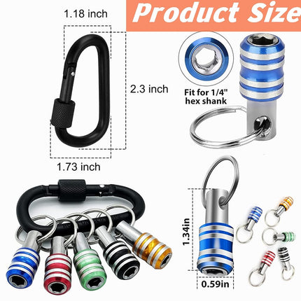 FACAINCXS Bit Holder 1/4 inch Hex Shank Screwdriver Bits Holder Extension Bar Keychain Screw Adapter Drill Change Hand-held Screwdrivers Drill Bits Holder Portable (10PCS)