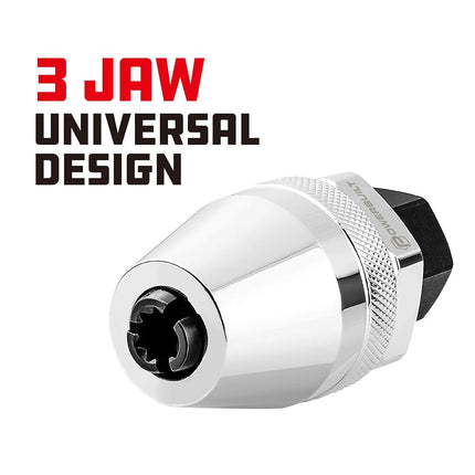 Powerbuil Stud Extractor, Remove Damaged Bolts, Grips and Removes Studes 1/4" to 1/2" or 6mm to 12mm, Compact for Tight Spaces, 3/8" Drive - ‎647794M