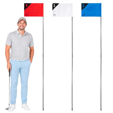GoSports Golf Flags 3 Pack Great for Practice and Backyard Family Golf Games