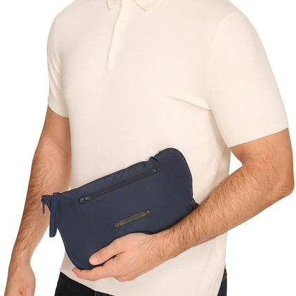 Cole Haan Men's Short Sleeve Self Packable Windbreaker, Navy, L