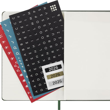 Moleskine Classic 12 Month 2026 Weekly Planner, Hard Cover, Pocket (3.5" x 5.5"), Myrtle Green, 144 pages
