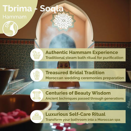 Fatima's Garden Moroccan Hammam Exfoliant - Tebrima/Soqla with Aker Fassi for Smooth, Radiant Skin - 500g