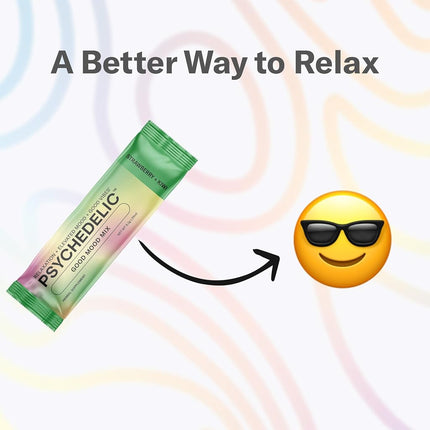 Psychedelic Water Good Mood Mix - Fruit Punch - Powder Packets - Calming Kava Drink Mix - Easy Open Single-Serving - Flavored Kava Powder - Mucuna Pruriens - Stevia - Adaptogen Drink Mix - 14 Stick