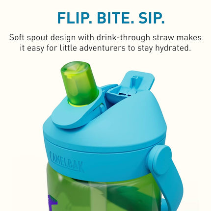 Camelbak THRIVE FLIP STRAW KIDS 415 ml – sport bottle – leak-proof – child-friendly size – easy drinking mechanism – ideal for on-the-go – Hip Dinos, size: OS