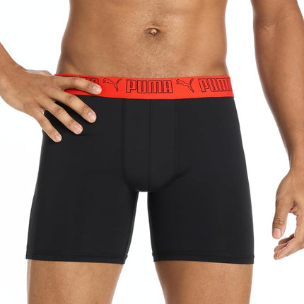 PUMA mens 5 Pack Performance Boxer Briefs, Black/Grey/Navy/Bright, M